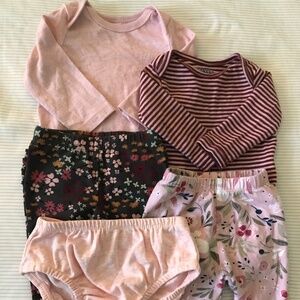 Pink & Floral baby set, 3-6m